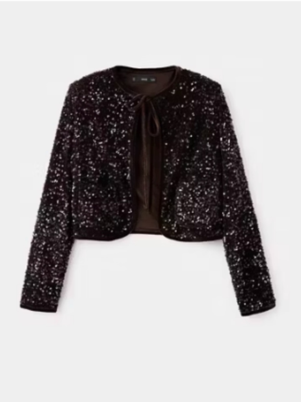 Mango Velvet Jacket w Sequins & Bow